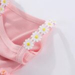 IWEMEK Toddler Kids Baby Girls Daisy Dress Spaghetti Strap Ribbed Knit Tulle Tutu Dresses Flower Girl Wedding Party Bridesmaid Birthday Pageant Prom Dresses Ball Gown - Image 3