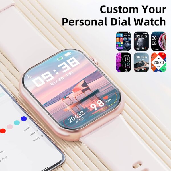 Hwagol Smart Watch (Answer/Make Calls), 1.85" Fitness Tracker, Smartwatch Heart Rate/Sleep Monitor/Pedometer/Calories, 140+ Sports Modes, Waterproof Women's Men's Fitness Watch for Android iOS - Image 7