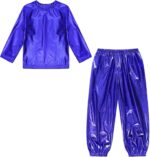 YiZYiF Kids Boys Girls Jazz Hip Hop Street Dance Clothes Shiny Metallic Long Sleeve T-Shirt with Harem Pants Set Dancewear - Image 3