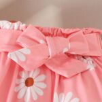 Oyolan Baby Girls Summer Clothes Short Sleeve Bodysuit and Floral Shorts Bloomers Headband Outfits - Image 5