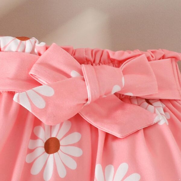 Oyolan Baby Girls Summer Clothes Short Sleeve Bodysuit and Floral Shorts Bloomers Headband Outfits - Image 5