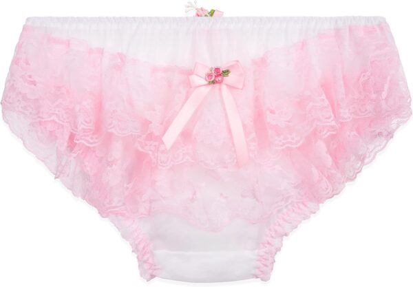 Satini Women's Sheer Frilly Sissy Soft Lace Knickers Briefs Panties - Image 2