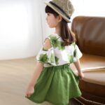 Girls Summer Flower Clothes Set Ruffle Sleeve T-Shirts and Mini Skirt 2Pcs Outfits for Age 3-12 Years - Image 4