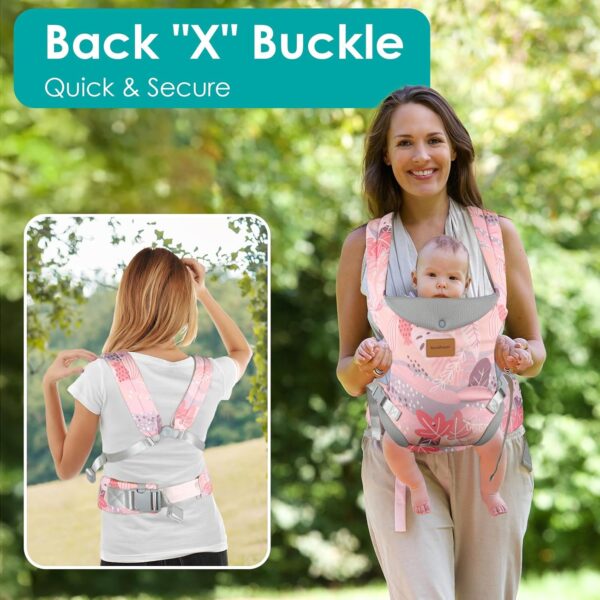 YooxArmor Baby Carrier Newborn to Toddler, Ergonomic Adjustable Toddler Carrier for 7-66 Lbs, Cozy Lightweight Infant Carrier with Neck Support, Baby Holder Carrier with Lumbar Support for Mom Dad - Image 7