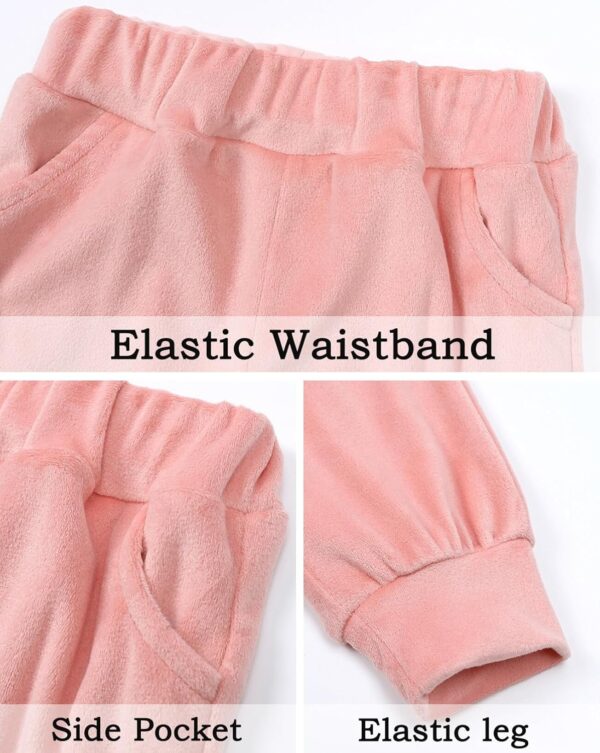 Happy Cherry Girls Tracksuit Set 2 Piece Velour Zip Up Hoodie and Joggers Bottom Outfits Kids Winter Autumn Lounge Wear Sets Fleece Sports Activewear 2-9 Years - Image 6