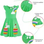 Little Girls Dresses Rainbow Long Sleeve/Sleeveless Dress Girls Cotton Pocket T-Shirt Dress Kids Winter/Summer Stripe Dress with Unicorn Flowers Print 3-8 Years - Image 4