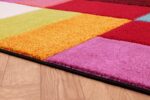 Quality Handcarved Geometric Design Rainbow Bedroom Living Room Multi Coloured Rug Largo Multi Runner 66x230 cm (2'1"x7'7") - Image 3