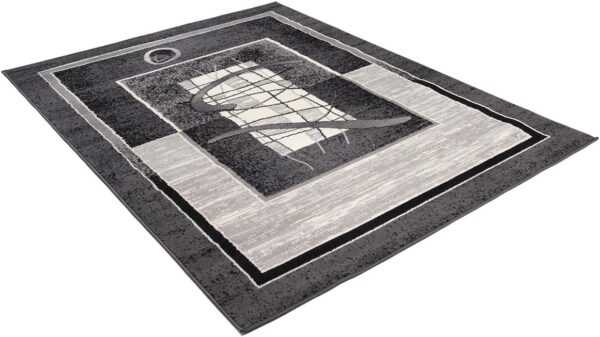 TAPISO Dream Area Rug Living Room Bedroom Grey Rectangular Shapes Grey Cream Light Dark Carpet Size - 130 x 190 cm (4ft3 x 6ft3) - Image 8