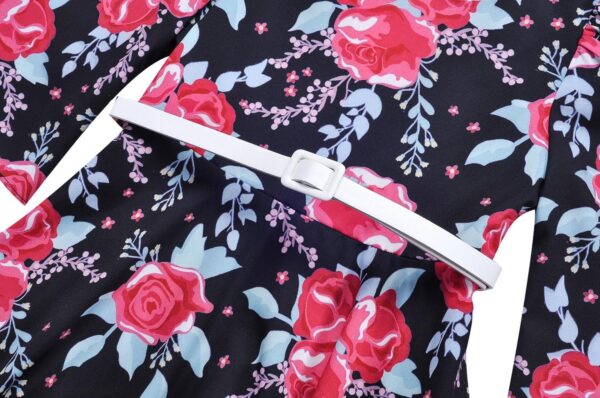 BONNY BILLY Girls Classy Vintage Floral Swing Kids Party Dress with Belt - Image 8