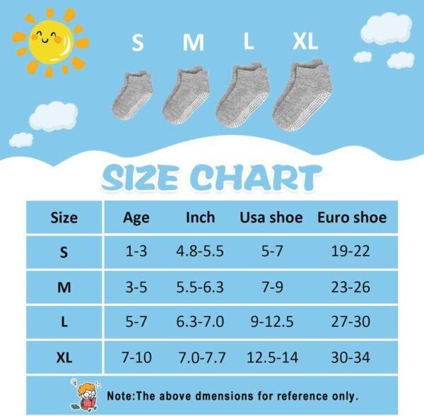 ARERWA Toddler Grip Socks 12 Pairs Anti-slip Toddler Socks Non Slip Baby Ankle Socks for 6-12 Months 1-7 Years Boys Girls - Image 7