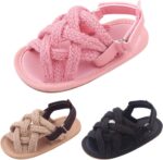 School Shoes for Girls Size 7 Infant Shoes Summer Children Infant Toddler Shoes Girls Sandals Flat Bottom Lightweight Li Linen Woven Upper Soft Breathable Girls Black Trainers Size 1 Kids Shoes Girls - Image 2