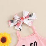 Newborn Baby Girl Summer Clothes Sleeveless Romper Bodysuit + Floral Bloomers Short + Headband Infant 3Pcs Outfit - Image 4