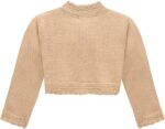 Lilax Little Girls' Knit Long Sleeve Button Closure Bolero Cardigan Shrug - Image 2