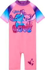 Disney Girls One Piece Swimming Costume, Full Kids Swimsuit - Girls Gifts