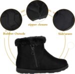 festooning Girls & Toddler' Faux Fur Shearling Style Boots, Girls Warm Winter Flat Non-Slip Zip Snow Boots for Indoor Outdoor(Toddler/Little Kid/Big Kid) - Image 5
