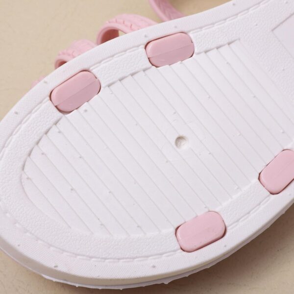 Girls Kids 𝗣ink Rubber Sandals Soft Flat Flower Summer Shoes Strap Non Slip Shower Water Sandals Childrens Fashion - Image 5