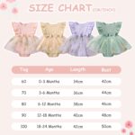 JiAmy Baby Girl Clothes Newborn Floral Embroidery Mesh Tulle Romper Toddler Ruffle Short Sleeve Bodysuit Spring Summer Baby Girl Dress for 0-24 Months - Image 6
