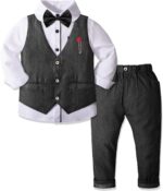 Nwada 4 Piece Boy Suits Boys Wedding Suit Page Boy Party Prom Formal Tuxedo Suits 3-4 Years - Image 3