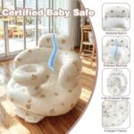 Inflatable Baby Seat for Babies 3-36 Months, Inflatable Baby Seat for Sitting Up, Blow Up Baby Floor Seat with Built in Air Pump，Baby Support Seat Shower Chair for Home (Bear Head with Tray) - Image 2