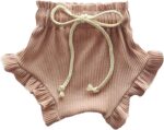 Oyolan Baby Girls Crochet Knit Drawstring Ruffled Bloomer Shorts Diaper Covers