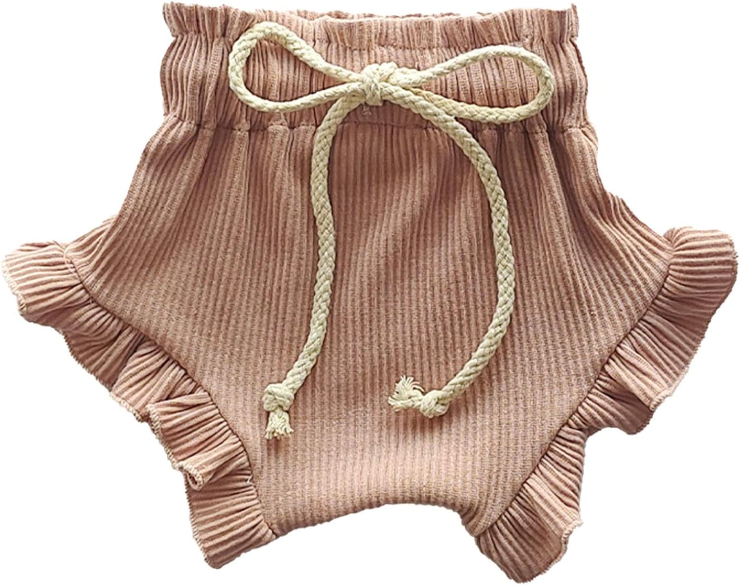 71lQ1YEkEBL._AC_SL1500_.jpg Oyolan Baby Girls Crochet Knit Drawstring Ruffled Bloomer Shorts Diaper Covers - Image 1