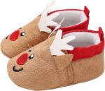 Christmas Shoes for Baby and Toddler Boys Ankle Boots Booties Winter Warm Boots Santa Reindeer Snowflakes Barefoot Feel Sizes 0-24 Months Footwear