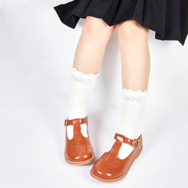 Kiderence Toddler Little Girls Mary Jane Dress Shoes School Oxford for Girls Flats - Image 2