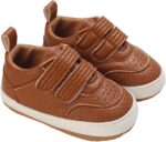 Toddler PU Sneakers Infant Baby Boy Girl Prewalkers Non Slip Rubber Sole Crib Trainers First Walking Shoes Sneakers