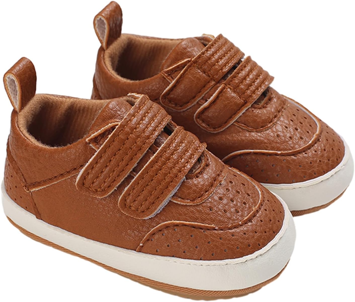 71lZ-A-8SVL._AC_SL1500_.jpg Toddler PU Sneakers Infant Baby Boy Girl Prewalkers Non Slip Rubber Sole Crib Trainers First Walking Shoes Sneakers - Image 1