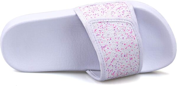 ydscsci Girls Slide Sandals Glitter Sequins Pool Sliders Kids Shower Slippers Beach Flip Flops Hook and Loop Non-slip Thick sole Little Kid - Image 3