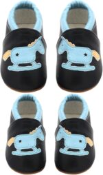 Baby Shoes Soft Sole Leather Baby Walking Shoes with Pony Pattern, Waterproof Non-Slip First Walking Toddler Moccasins for Learning to Crawl, Walk, Run, S Baby Boys' Shoes - Image 5