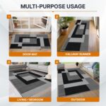 Imperial Rooms Rugs for Bedroom - Printed Area Rugs Living Room 80x150 Cm - Geometric Style Modern Floor Carpet Super Soft Milo Black and Grey Extra Large Rug Easy to Clean - Image 6