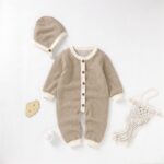 Dark Bloomers Toddlers Hat Boy Knitted Baby Jumpsuit Romper Cotton Outfits Sweater Set Girl Boys Romper&Jumpsuit Valentines Day Baby Girl - Image 3