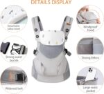 SONARIN 3-in-1 Breathable Baby Carrier,Multi-Function Lightweight Baby Wrap Carrier Ergonomic Child Carrier Backpack,Front and Back Carry for Newborn and Toddler 3-48 Months(Green) - Image 5