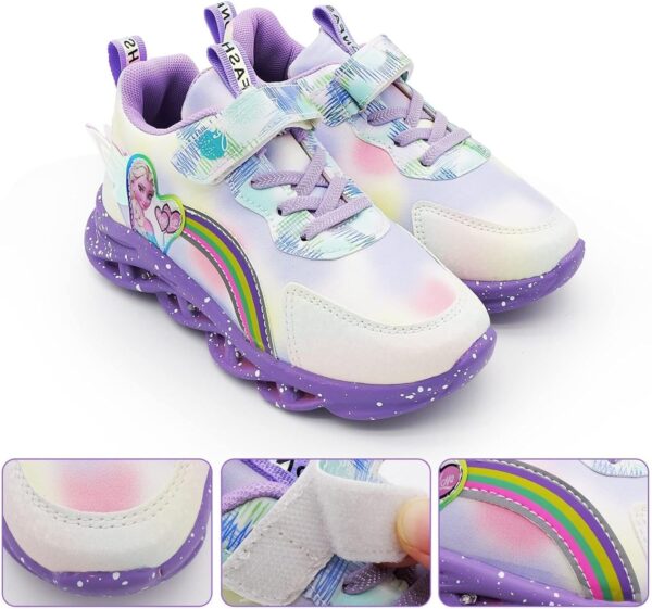 Vorkhuaeri Princess Sneakers for Girls Kids Trainers Light Up Shoes Dress Up Elsashoes Baby Toddler Sneakers Birthday Xmas - Image 4