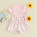Toddler Kids Baby Girl Floral Overalls Shorts with Pocket Suspender Trousers Summer Clothing Outfits - Image 3