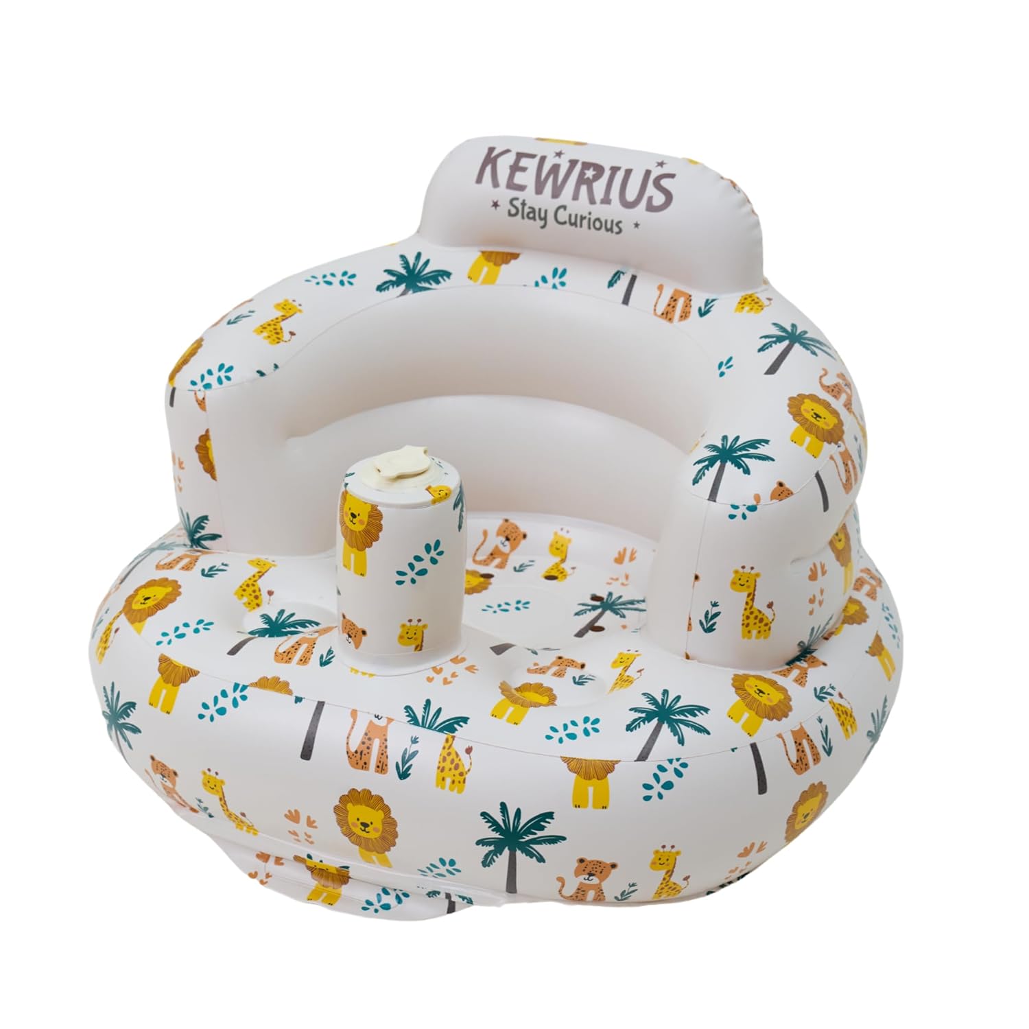 71mRvp8AF7L._SL1500_.jpg Inflatable Baby Seat Floor Seats for Babies 3 Months and Up for Infants, Blow Up Chair Inflatable Baby Chair, Infant Chair with Built in Air Pump (Inflatable Seat Safari) - Image 1