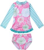 Freebily Toddler Baby Girls Two Piece Rash Guard Swimsuit Shirt Top with Bloomers Sun Protection Swimwear UPF 50+ - Image 3