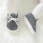 LAWKUL Baby Booties Knit Newborn Shoes Cozy First Walkers Infant Toddler Boots for Boy Girls 0-3 Months - Image 3