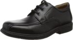 Geox Boy's Jr Federico H Shoes - Black, 5 (Youth) - Full Leather Upper, Uniform, Derby, Lace-Up, Work, Solid, Moderate Cushioning, Flat Heel, Breathable and Waterproof Membrane