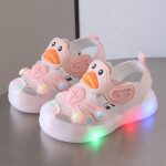 SHOBDW Boys Shoes, Toddler Kids Baby Boys Summer Shoes with Flashing Lights Sandals Cute Cartoon (5-5.5 Years, Coffee) - Image 2
