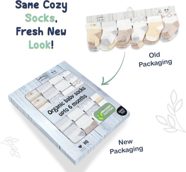 Mother's Choice Organic Cotton Baby Socks, 12 Pairs, Unisex 0-6 Months - Soft, Hypoallergenic Newborn & Infant Socks - Baby Girl & Boy Gifts, (12Pcs, Brown) - Image 3