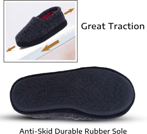 festooning Kids Boys Comfy Warm Indoor House Slippers Fleece Memory Foam Shoes - Image 3