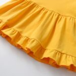 Toddler Baby Girl Clothes Solid Color Short Sleeve Ruffle Tops Flower Pants Outfits Sets - Image 4