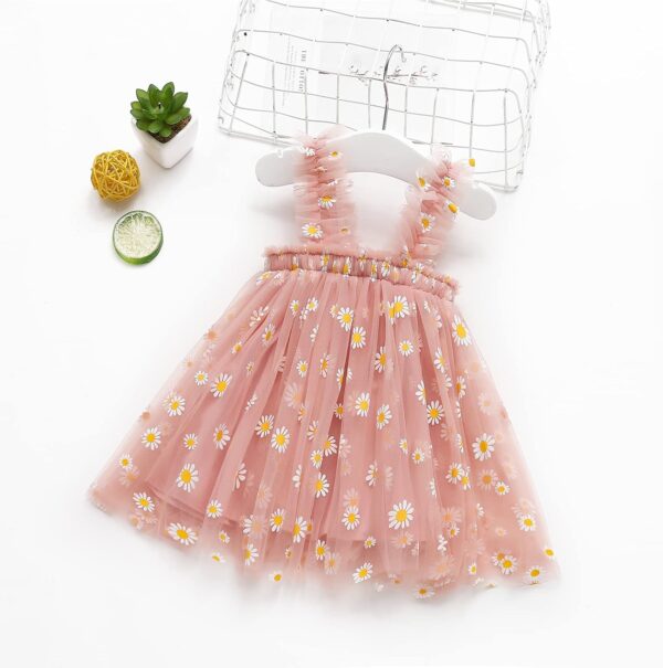 amropi Baby Girl's 3 Pieces Tulle Tutu Dress Floral Sleeveless Dresses Summer Sundress for 0-3 Years - Image 2