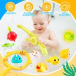 Bath Toys for 3+ Year Olds | Light Up Water & Magnetic Fishing Set with Wind-Up Floating Duck & Boat | Toddler Bath Time Sensory Play, Educational Bathroom Gift for Boys Girls (6 Interactive Pieces） - Image 2