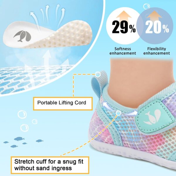 JOINFREE Toddler Water Shoes Boys Girls Sandals Barefoot Kids Breathable Aqua Shoes for Swim Pool Indoor Home Shoes - Image 3