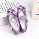 Girls Low Heels Princess Shoes Sparkly Glitter Dress Up Shoes Party Wedding Flower Elsa Cinderella Cosplay Shoes for Kids - Image 2