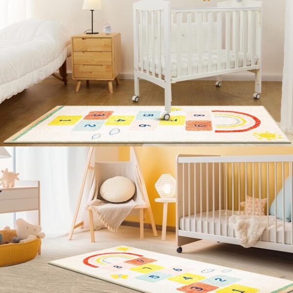 Rainbow Sky Hopscotch Game Rugs, Kids Bedrooms Rugs, Kids Play Mat Soft Floor Carpet for Bedroom Playroom Nursery,Great Gift for Girls & Boys (Rainbow Hopscotch, 120 * 170 CM) - Image 8