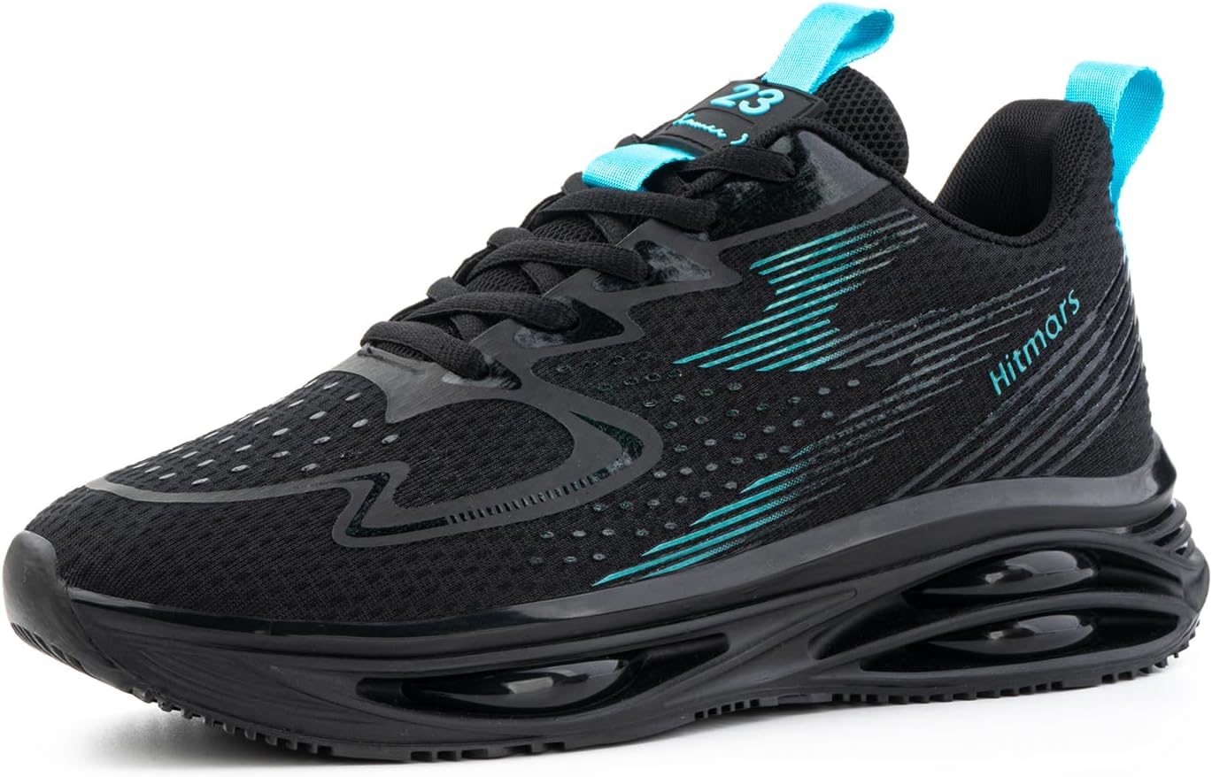 71nR2kr8dzL._AC_SL1500_.jpg Trainers Mens Running Shoes Sports Sneakers Mens Walking Shoes Lightweight Gym Shoes Breathable Trainers for Men Air Cushion Casual Jogging Shoes Black Blue Green Red UK 6-11 - Image 1